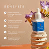 Apothékary Take the Edge Off™ tincture bottle with flowers. Text lists benefits: helps manage everyday stress, supports physical tension relief, maintains calm mood, may reduce restlessness, and supports natural sleep rhythms. Includes FDA disclaimer: these statements have not been evaluated by the Food and Drug Administration. This product is not intended to diagnose, treat, cure or prevent any disease.