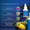 Apothékary Take the Edge Off™ bottles with herbal illustrations. Ingredient callouts: Passionflower (relaxation, stress relief), Skullcap (eases tension), Oatstraw (soothes nervous system), and White Mulberries (supports healthy inflammatory response). Includes FDA disclaimer: these statements have not been evaluated by the Food and Drug Administration. This product is not intended to diagnose, treat, cure or prevent any disease.